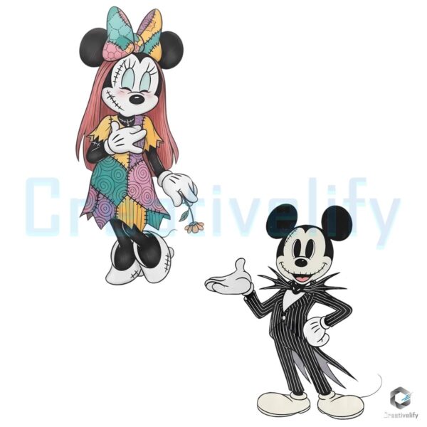 Mickey Minnie Halloween Ghost Couple Spooky Season PNG