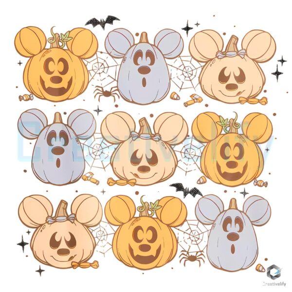Mickey Mouse Pumpkin Faces Halloween Jack O Lantern PNG