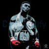 Mike Tyson Boxing Champion Belts Red Gloves Graphic PNG
