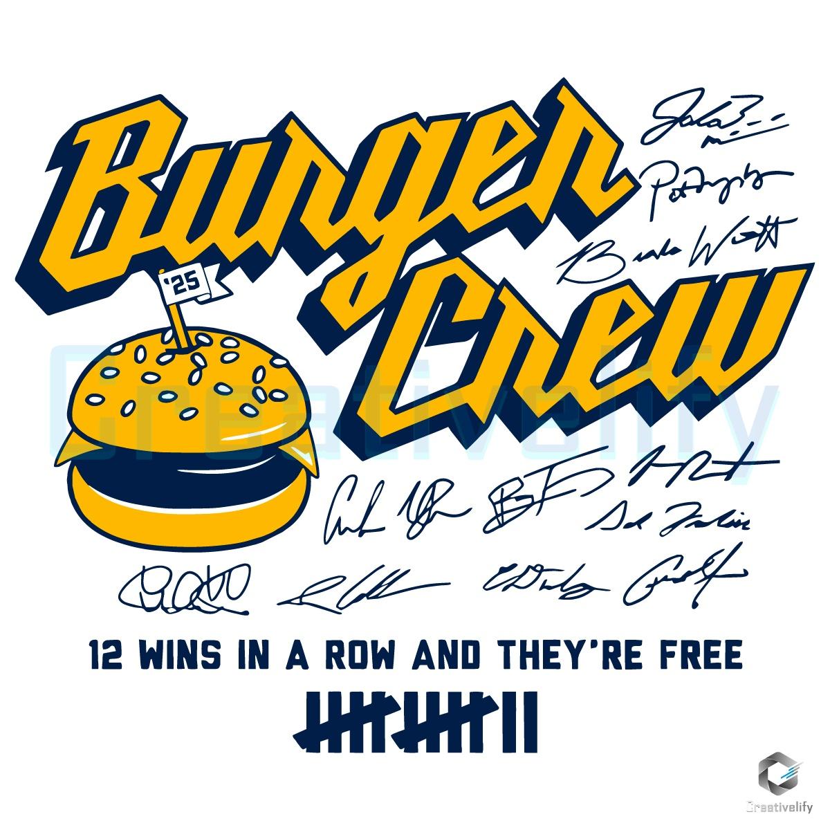 Milwaukee Brewers Burger Crew 12 Wins In A Row Free Burgers SVG Milwaukee Brewers Burger Crew 12 Wins In A Row Free Burgers SVG