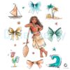 Moana Ocean Adventure With Heihei Waves Palm Tree Bows PNG