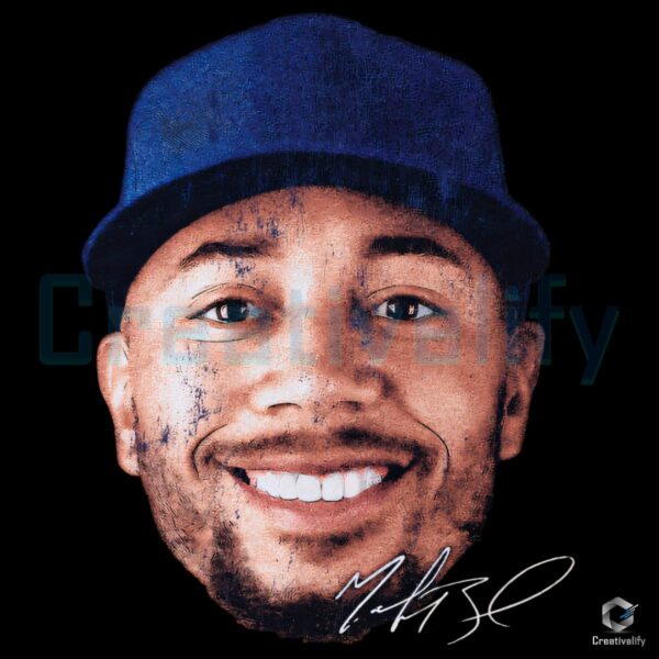 Mookie Betts Los Angeles Baseball Vintage Headshot PNG