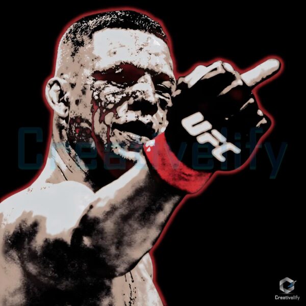 Nate Diaz Ufc Fighter Middle Finger Graphic Washed PNG