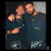 Neymar Jr And Drake Vintage Duo Photo Graphic PNG