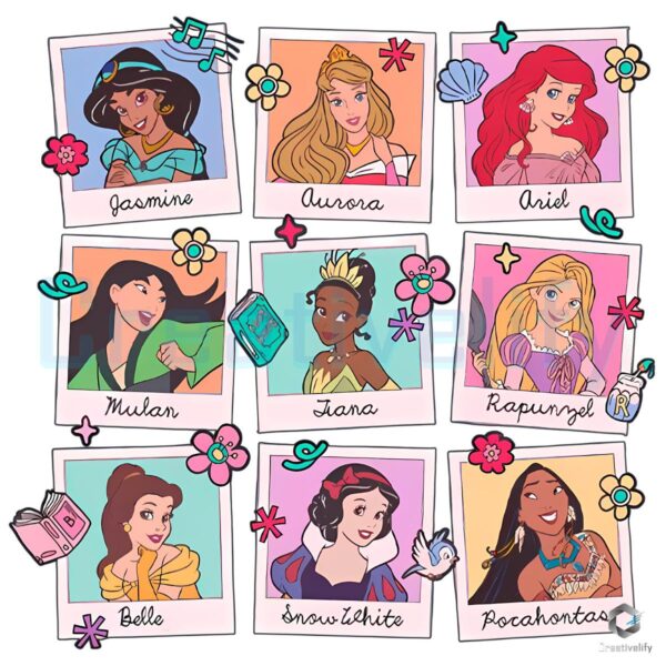 Princess Character Photo Collage Graphic PNG