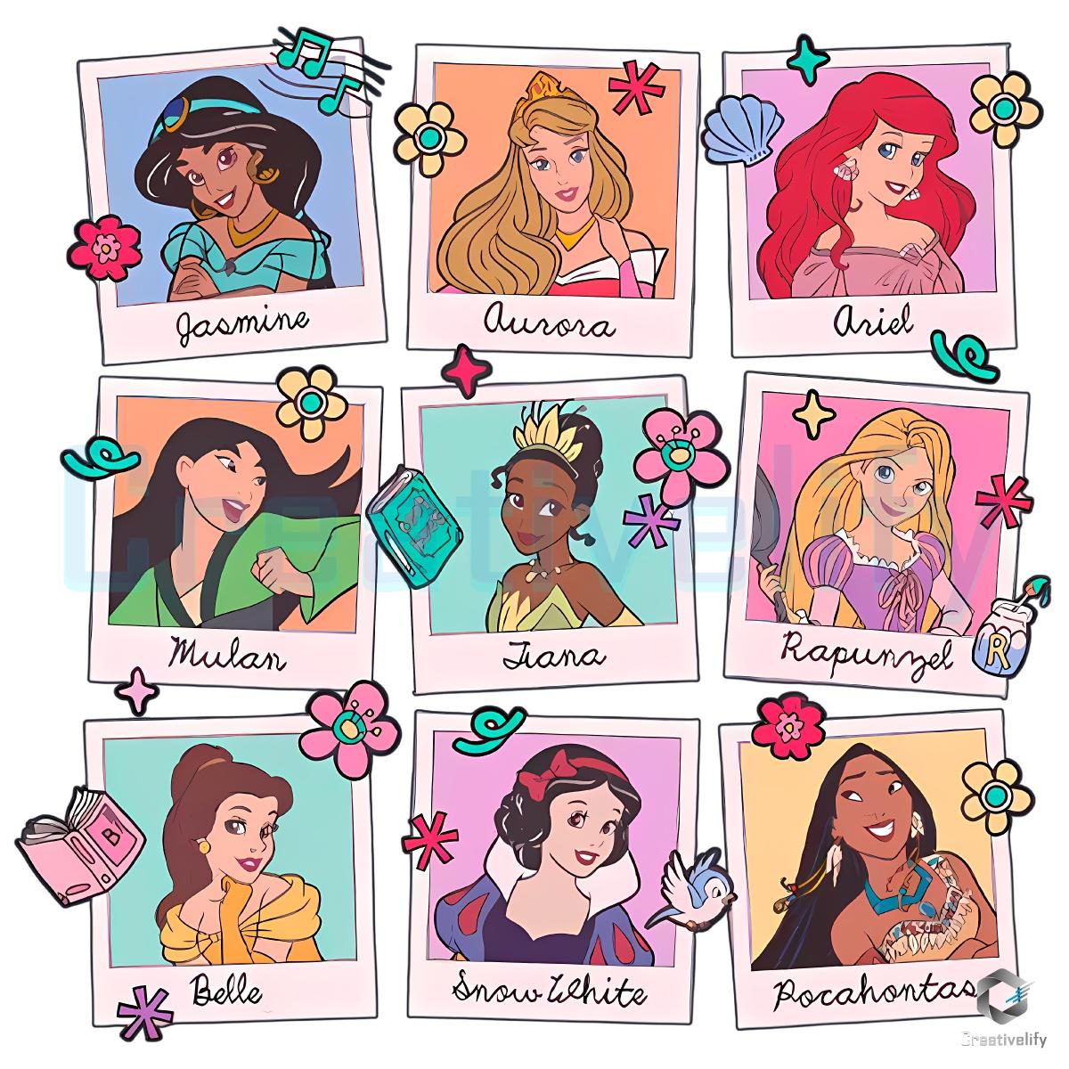 Princess Character Photo Collage Graphic PNG Princess Character Photo Collage Graphic PNG