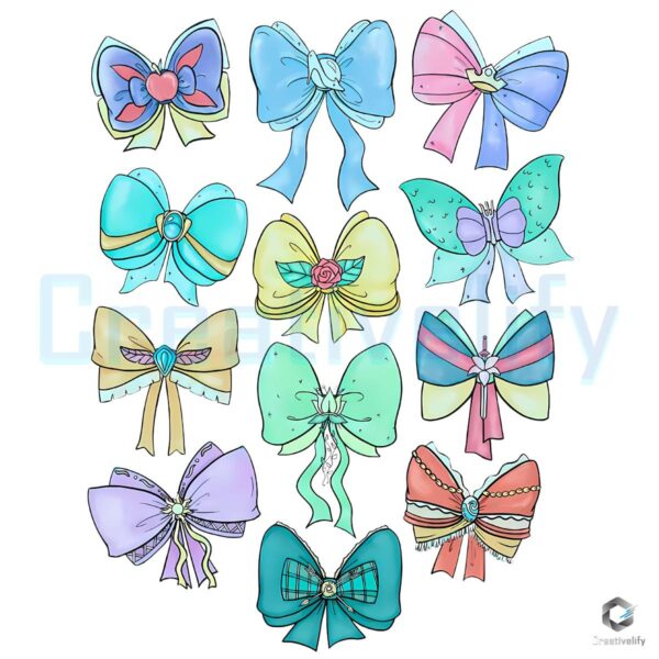 Princess Character Ribbons And Bows Pastel Graphic PNG