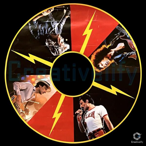 Queen Band Lightning Circle Album Art Rock Legends Concert PNG