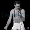 Queen Freddie Mercury Black And White Shirtless Microphone PNG