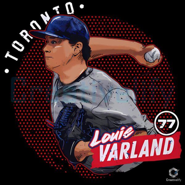 Retro Louie Varland Toronto Blue Baseball Vintage Illustration PNG