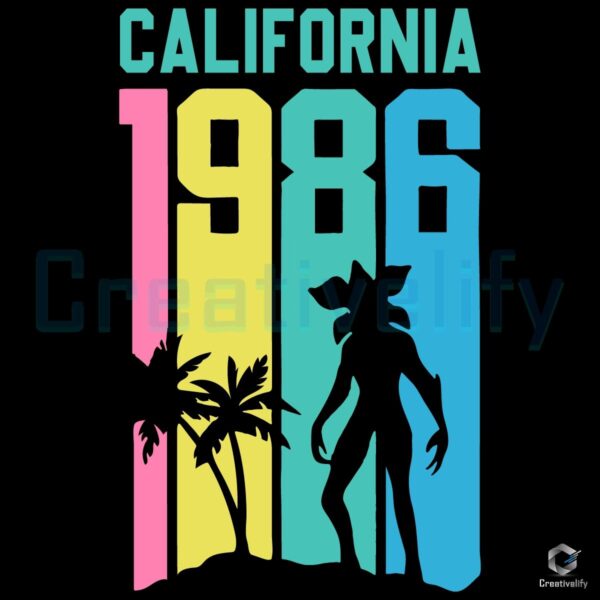 Retro Stranger Things Cali 1986 SVG
