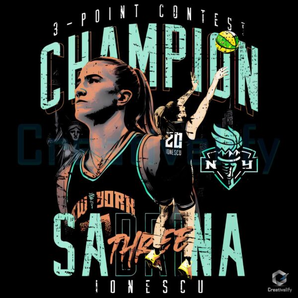 Sabrina Ionescu Three Point Champion New York Liberty Basketball PNG