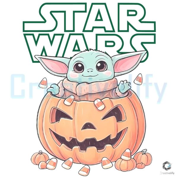 Star Wars Grogu Pumpkin Halloween PNG