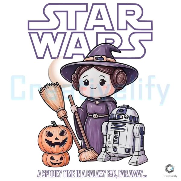 Star Wars Halloween Princess Leia Witch R2D2 Pumpkin Cute Disney PNG