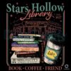 Stars Hollow Library Gilmore Girls Retro Vintage Coffee Book Illustration PNG