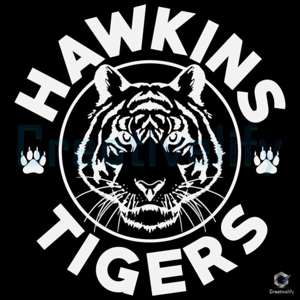 Stranger Things Hawkins Tigers Mascot Team Logo SVG