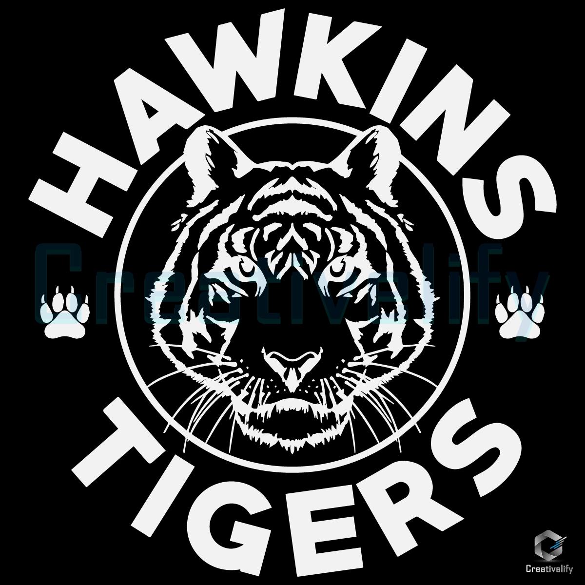 Stranger Things Hawkins Tigers Mascot Team Logo SVG Stranger Things Hawkins Tigers Mascot Team Logo SVG