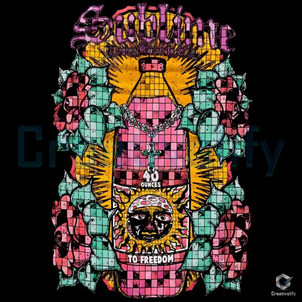 Sublime 40 Oz To Freedom Stained Glass PNG