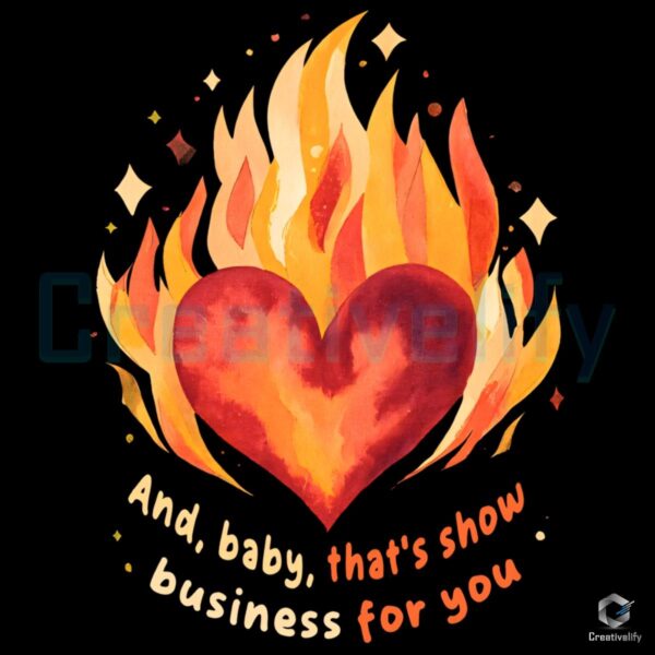 Taylor Swift Heart On Fire Showgirl Era Concert Fan PNG