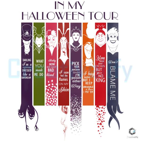 Taylor Swift In My Halloween Tour Disney Villains Vintage Cartoon PNG
