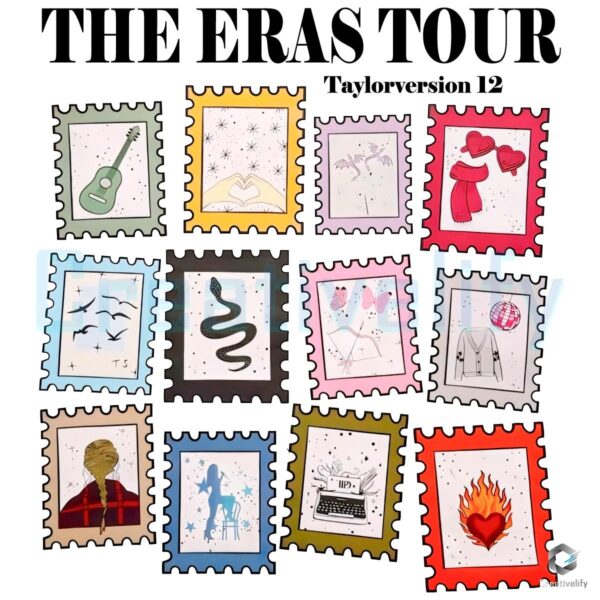 Taylor Swift Stamps Collection Ts12 The Eras Tour Album Icons PNG