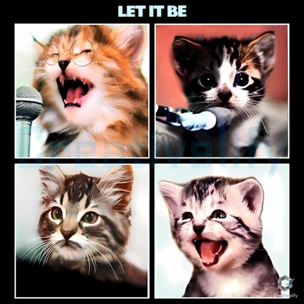 The Beatles Cat Funny Let It Be Parody PNG