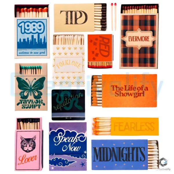The Life Of A Showgirl Eras Tour Taylor Swift Retro Album Matchbook PNG