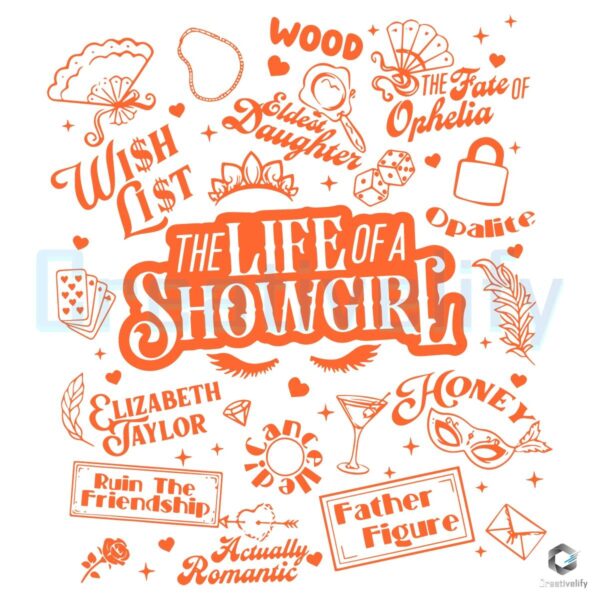 The Life Of A Showgirl Taylor Swift Graphic Lyric Tee SVG