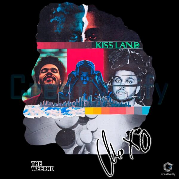 The Weeknd Kiss Land Head Collage Retro Music Album Art PNG