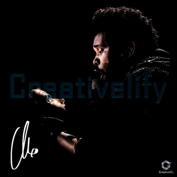 The Weeknd Vintage Tour Side Profile Black Graphic PNG