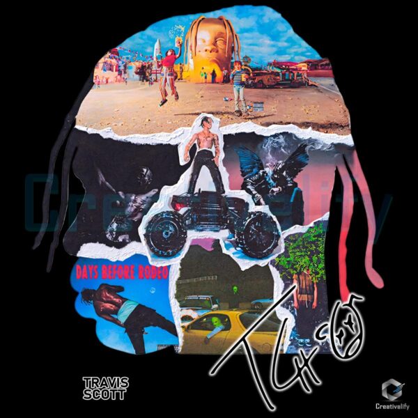 Travis Scott Head Collage Days Before Rodeo Graphic PNG