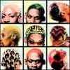 Vintage Dennis Rodman Hair Style Grid Graphic PNG