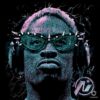 Vintage Dennis Rodman Headphones And Shades Graphic PNG
