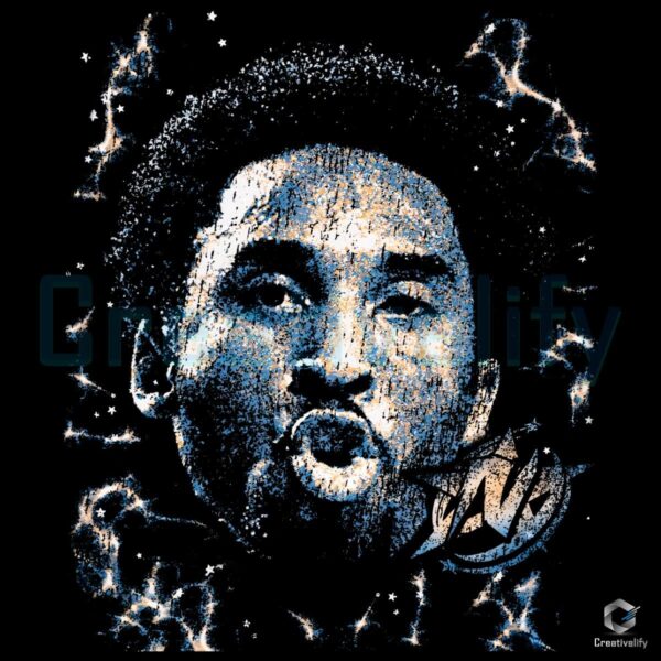 Vintage Kobe Bryant Lightning Face Graphic PNG