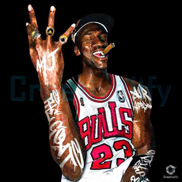 Vintage Michael Jordan Graffiti Style Champion PNG
