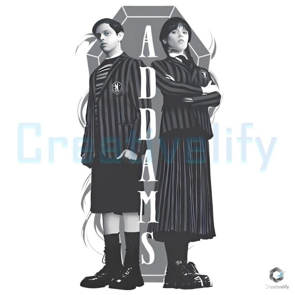 Vintage Wednesday Addams Siblings Adams Family Dark Aesthetic PNG