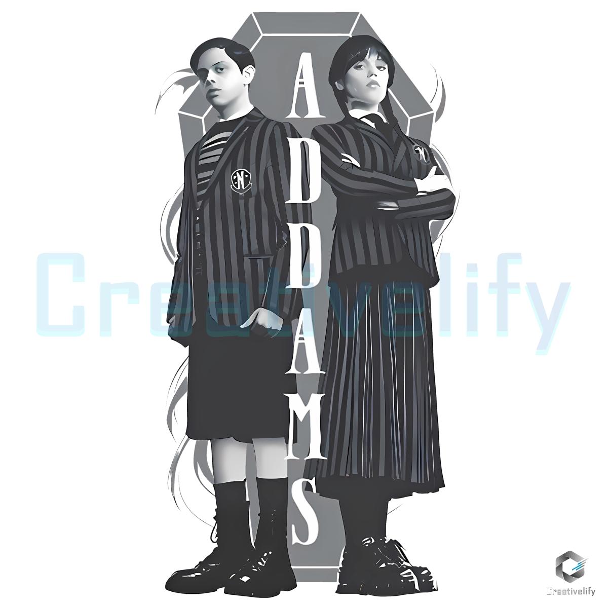 Vintage Wednesday Addams Siblings Adams Family Dark Aesthetic PNG Vintage Wednesday Addams Siblings Adams Family Dark Aesthetic PNG