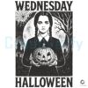 Wednesday Addams Gothic Pumpkin Vintage Spooky Halloween PNG