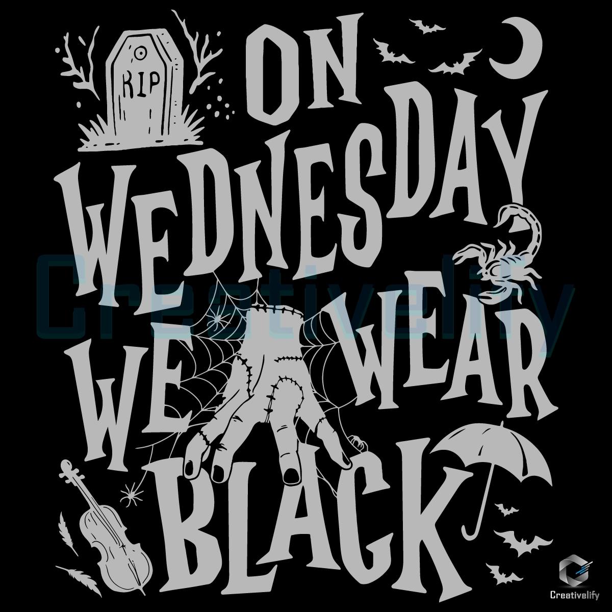 Wednesday Addams On Wednesdays We Wear Black Vintage Halloween SVG Wednesday Addams On Wednesdays We Wear Black Vintage Halloween SVG