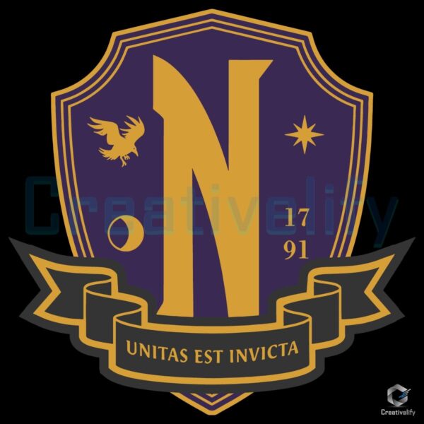 Wednesday Nevermore Academy Crest Gothic School Emblem SVG