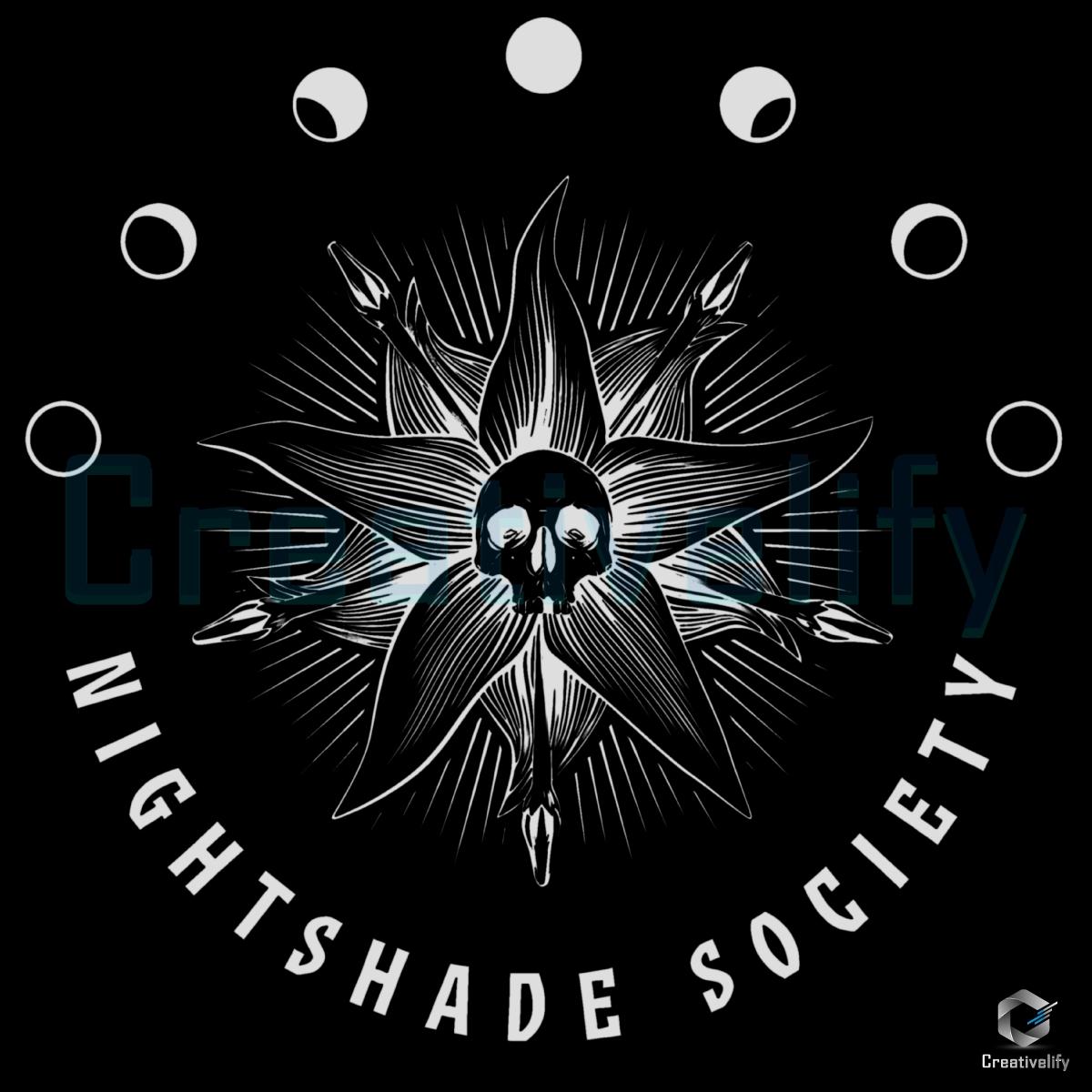 Wednesday Nightshade Society Gothic Skull Moon Phases PNG Wednesday Nightshade Society Gothic Skull Moon Phases PNG