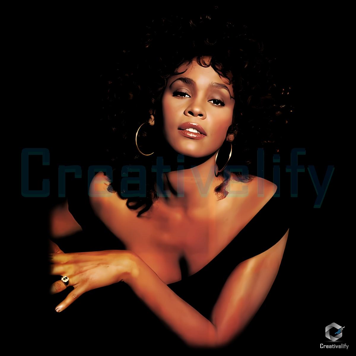 Whitney Houston Classic Soul Diva Retro Rnb Music Icon PNG