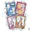 Winnie The Pooh Friends Eeyore Piglet Tigger Floral Frame PNG
