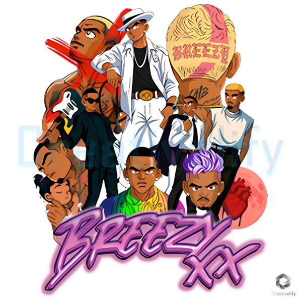 Chris Brown Anime Collage Breezy Xx PNG
