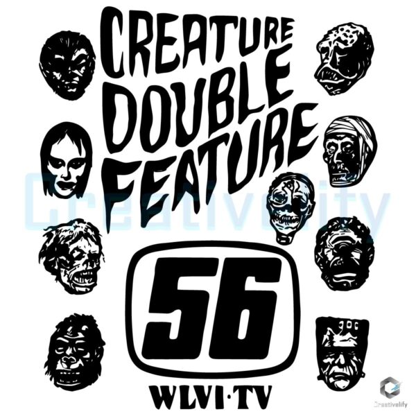 Creature Double Feature Classic Monsters Wlvi Tv 56 SVG