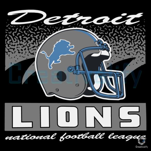 Detroit Lions Historic Waver Football Helmet SVG