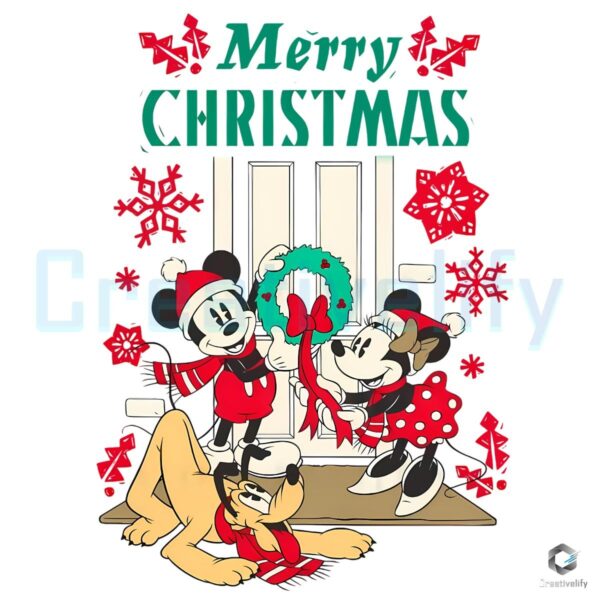 Disney Christmas Mickey And Minnie Pluto Holiday PNG