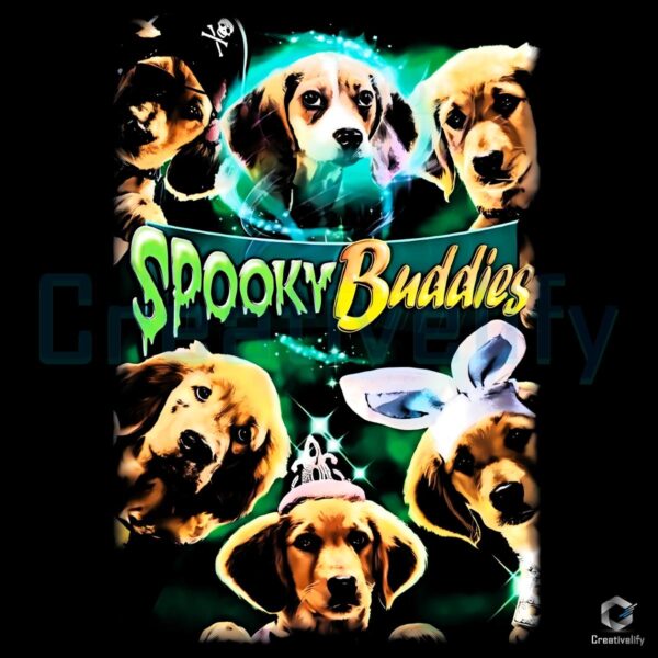 Disney Spooky Buddies Halloween Puppies Glow Green Vintage Movie PNG