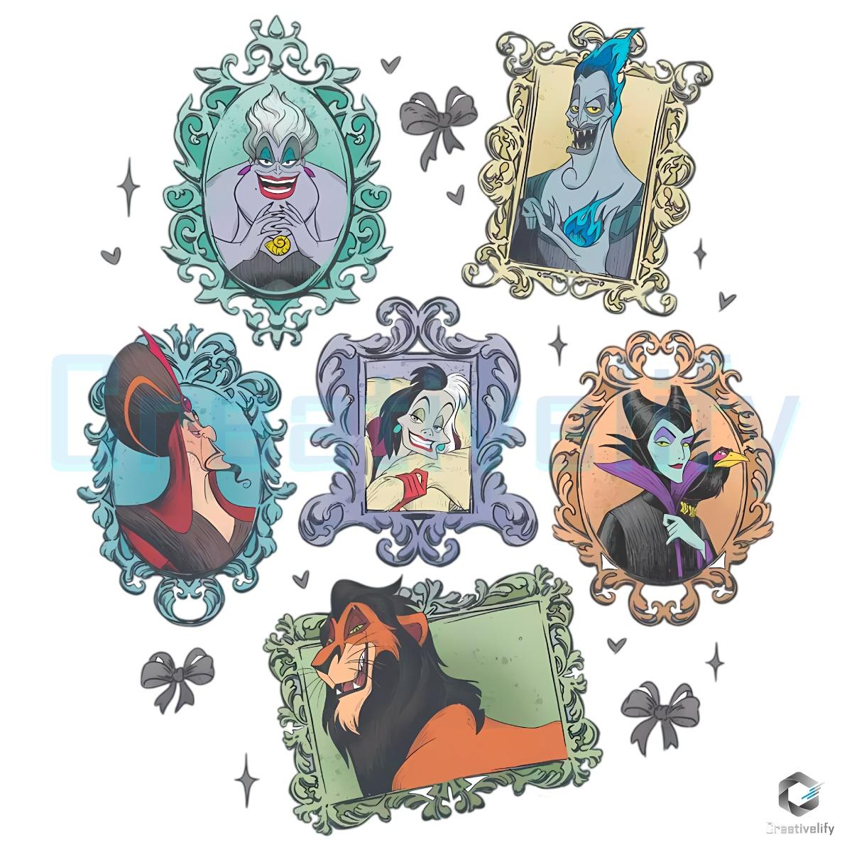 Disney Villains Portrait Bows Frames Evil Queen PNG Disney Villains Portrait Bows Frames Evil Queen PNG