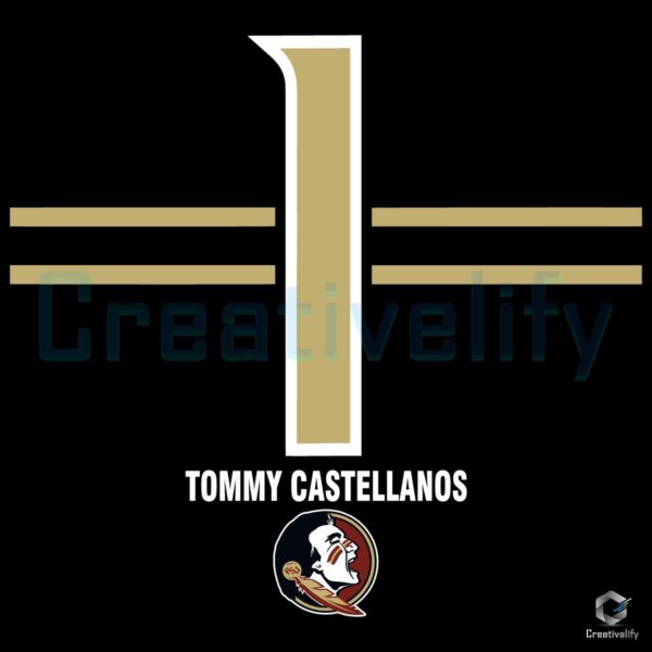 Fsu Football Tommy Castellanos 1 Stripe Florida State Seminoles SVG